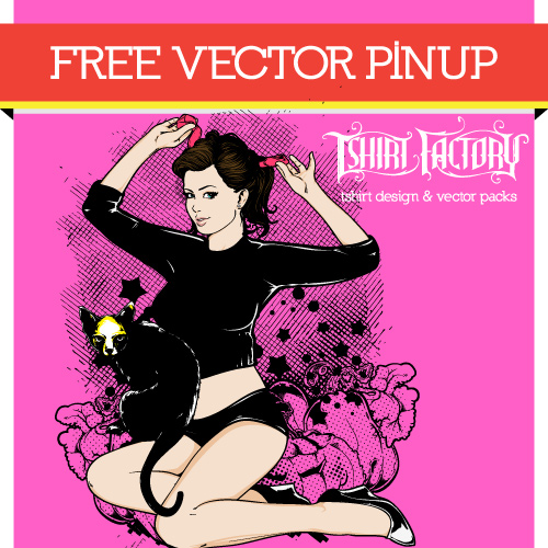 free t-shirt design pinup