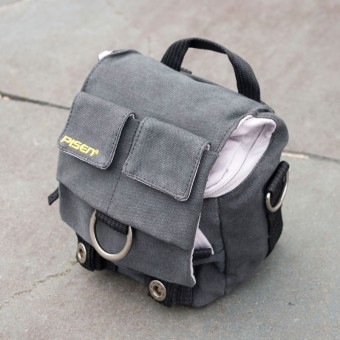 Grey Canvas DSLR Camera Bag by Pisen