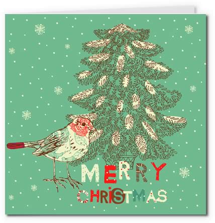 bird christmas card