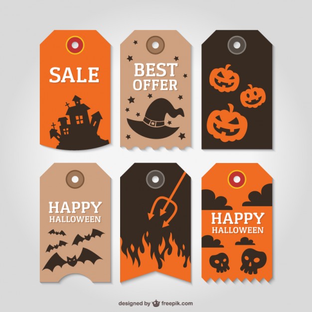 Free vectors Halloween tags