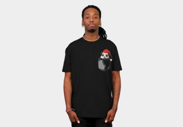 Panda wearing santa hat designbyhumans