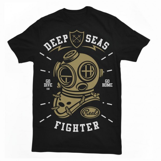 Deep seas fighter t-shirt design