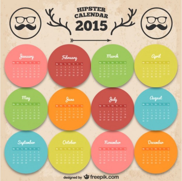 Free vectors -hipster calendar