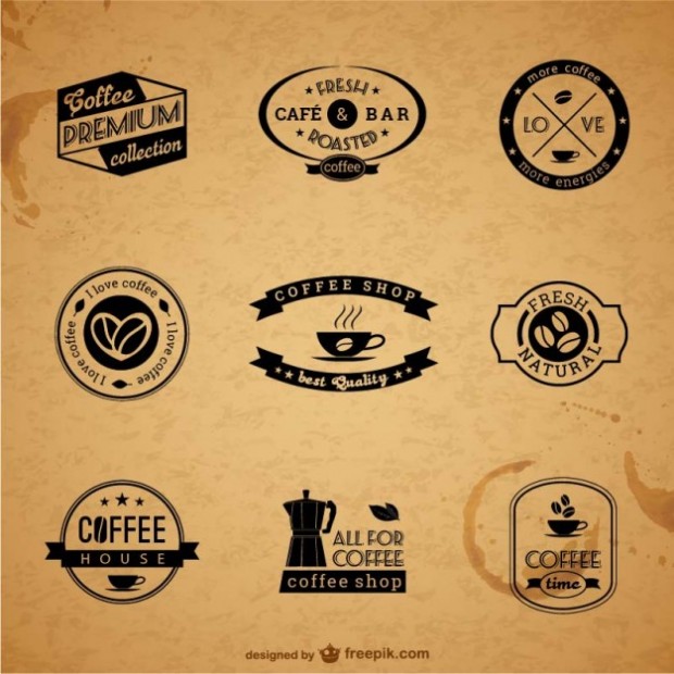 Coffee vectors labels