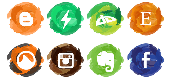 watercolor icons