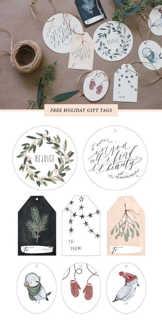 free holiday tags