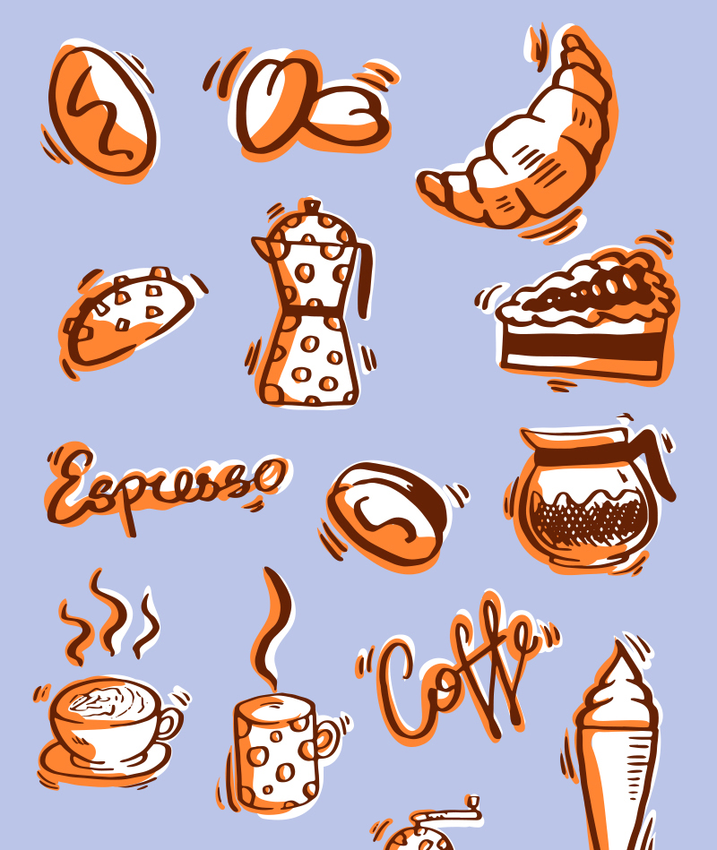 free coffee doodles