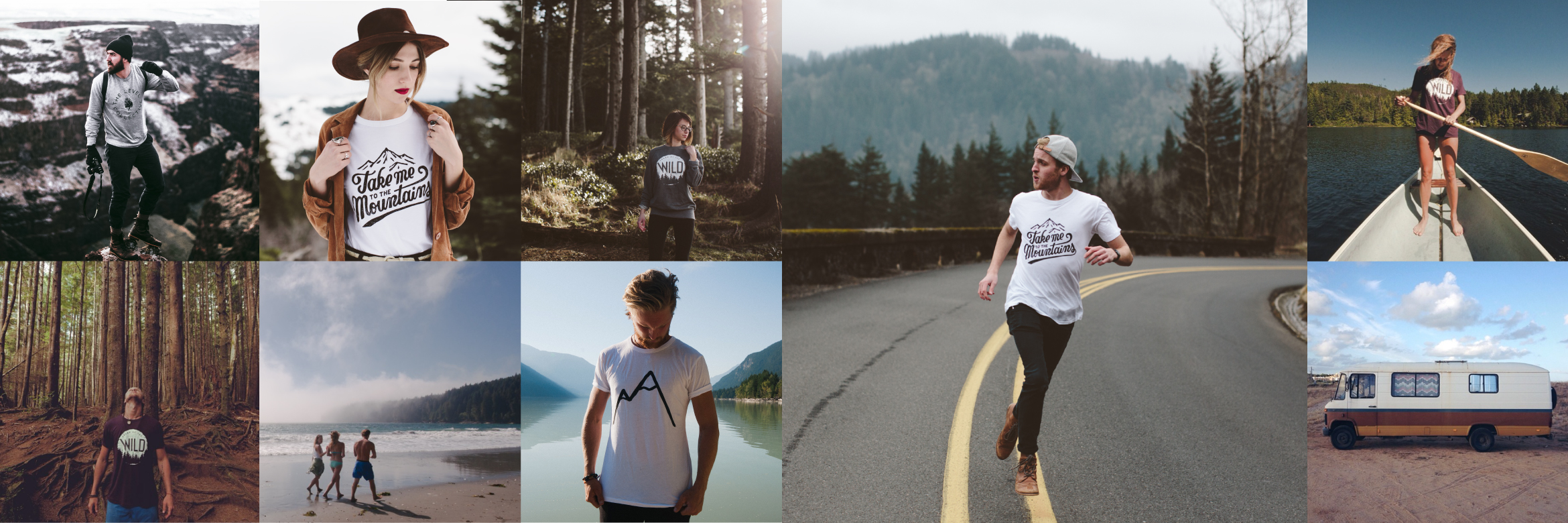 Minimalist t-shirt adventure collection