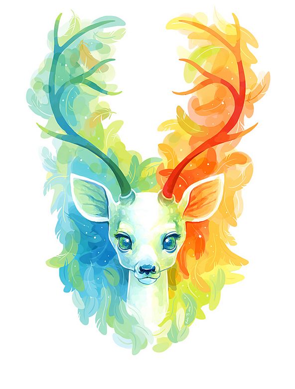 Feather Fawn Illustration 