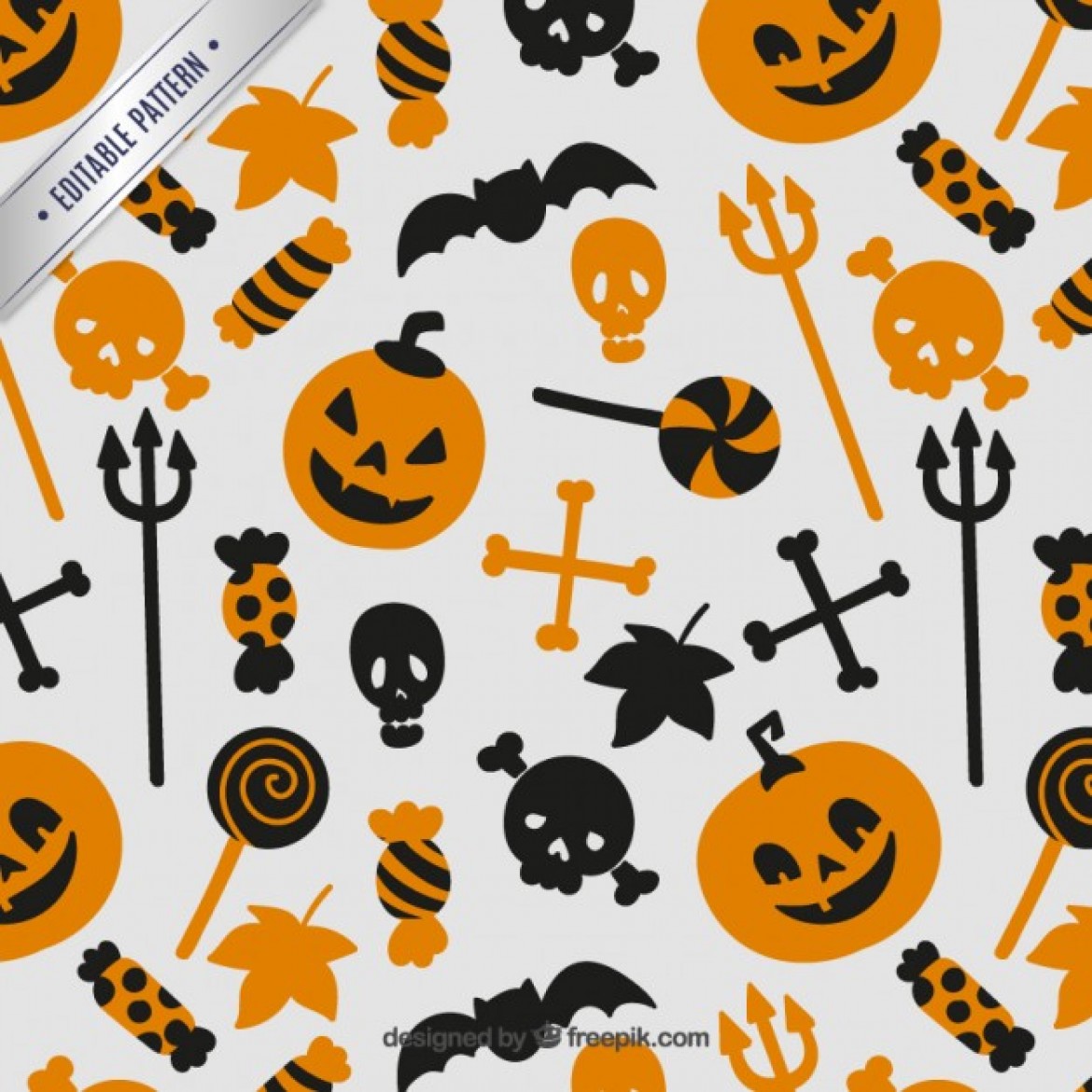 orange halloween elements